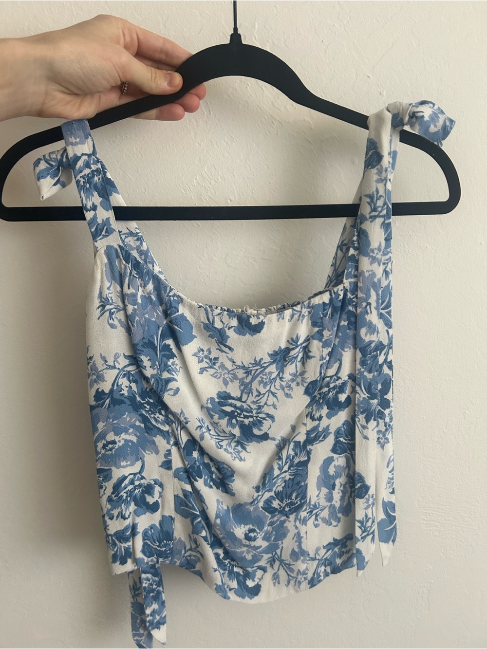 reformation Blue Floral Tie-Strap Women's Tank Top